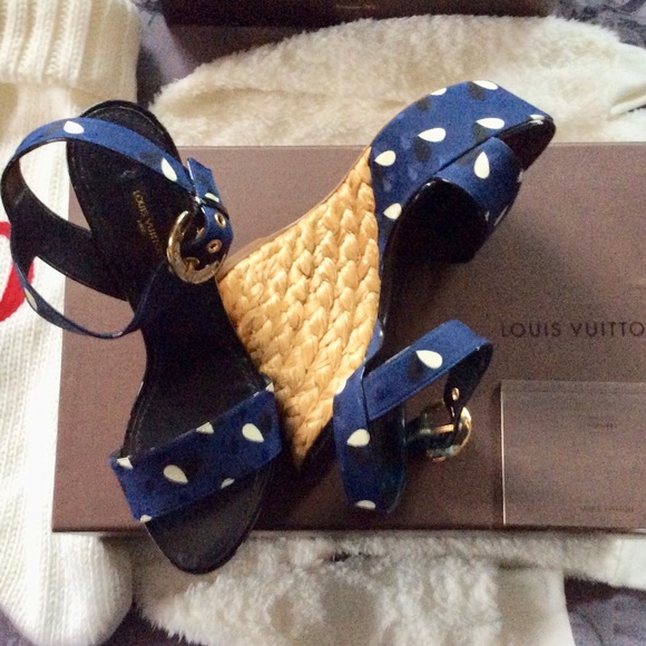 Authentic LOUIS VUITTON Wedge Sandals. MOVING SALE - Picture 3 of 6